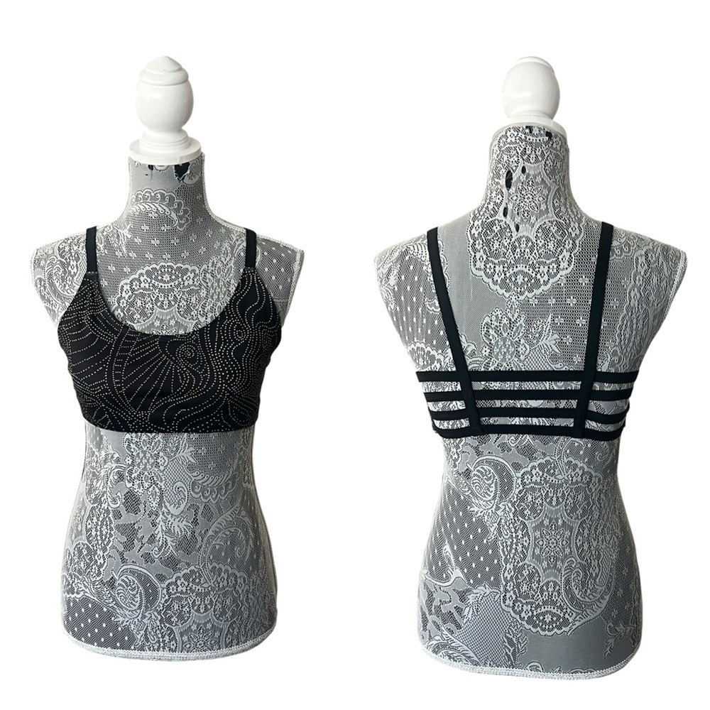 Vintage Mossimo Black Strappy Back Bralette Studded Dot Y2K Large